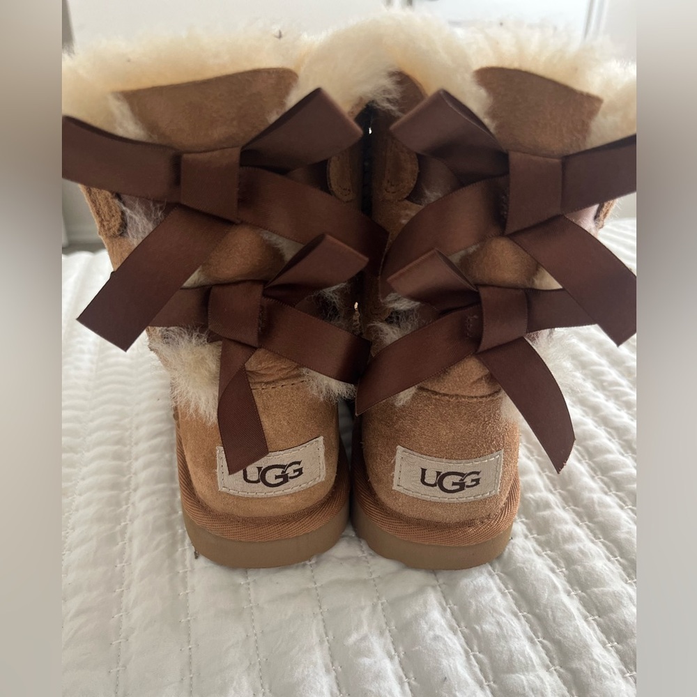 UGG Tan Boots with Brown Bows